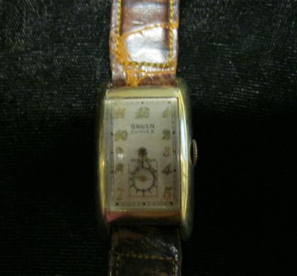 Appraisal: Gentleman's gold filled wristwatchgruen precision th century