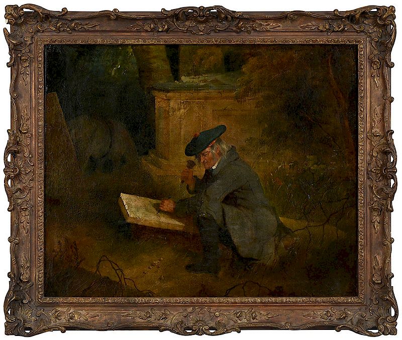 Appraisal: Samuel John Egbert Jones British - The Stone Carver signed