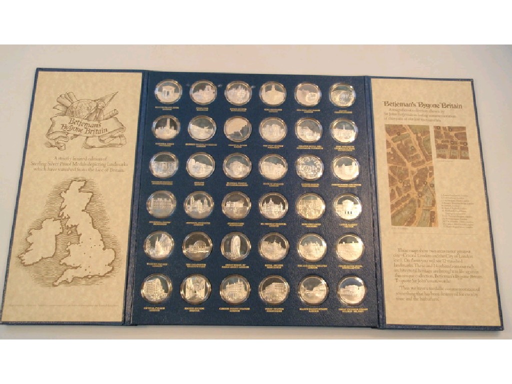 Appraisal: Betjemans Bygone Britain limited edition sterling silver proof commemorative medallions