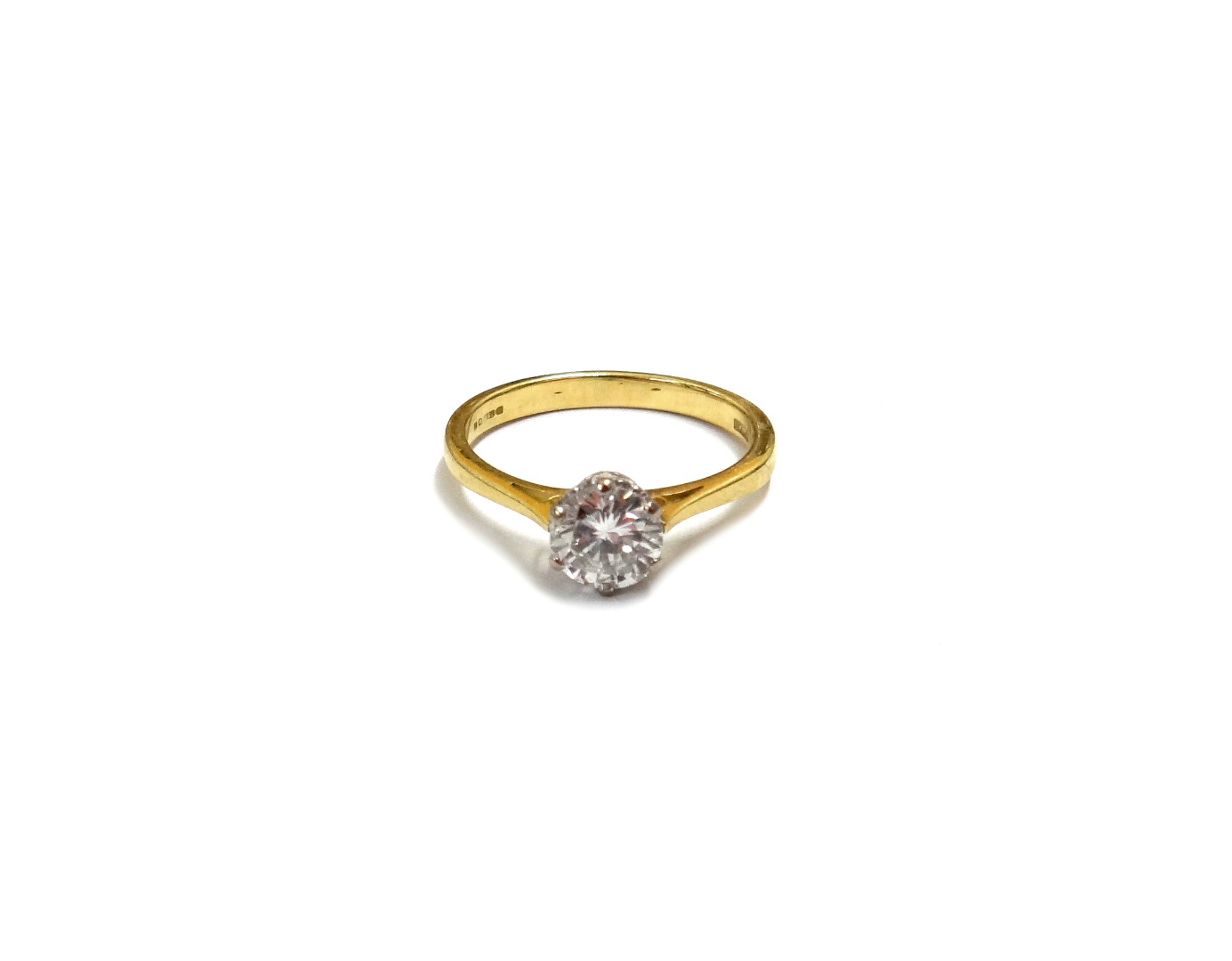 Appraisal: An ct gold and diamond solitaire ring the round brilliant