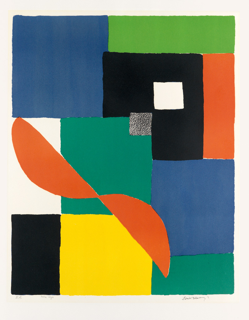 Appraisal: SONIA DELAUNAY H lice Rouge Color lithograph x mm x