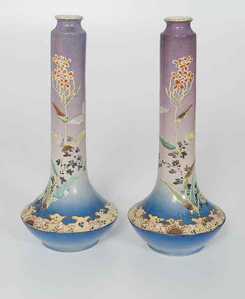 Appraisal: Japanese Vases Japan A pair of porcelain vases with floral