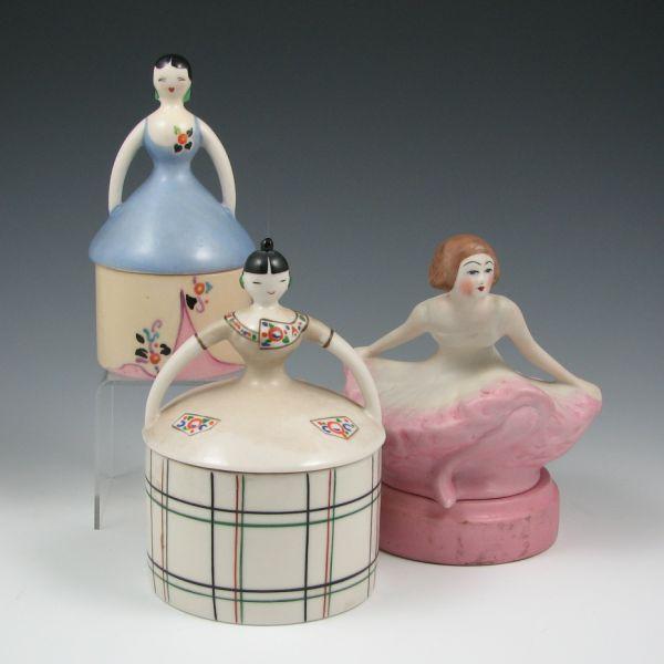 Appraisal: Three-piece lot of Fulper porcelain items including a perfume lamp