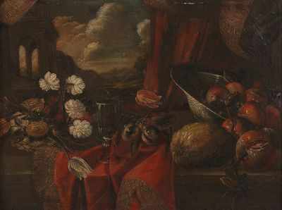 Appraisal: Still Life Painting in the Venetian Manner Elaborate still life