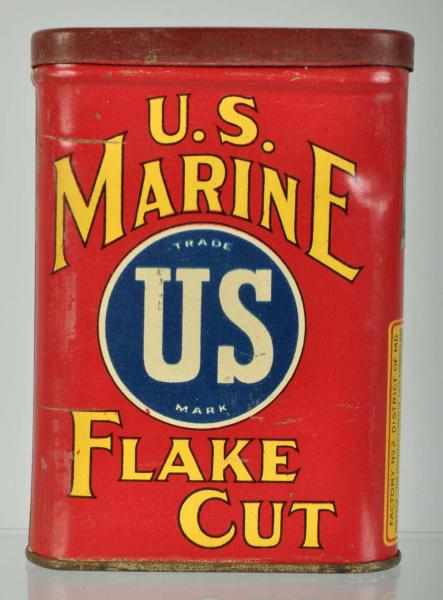 Appraisal: US Marine Vertical Pocket Tobacco Tin Description Remnants of original