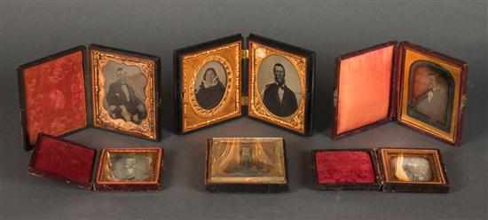 Appraisal: Photography Three daguerreotypes and four ambrotypes of various individuals c