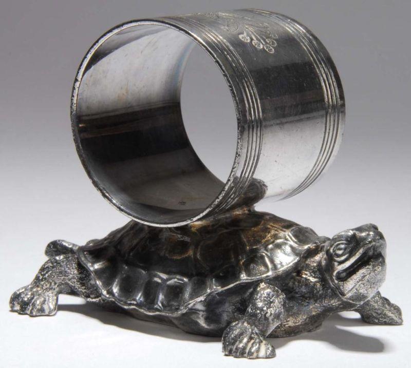 Appraisal: Large Turtle Figural Napkin Ring Description Large Turtle with napkin