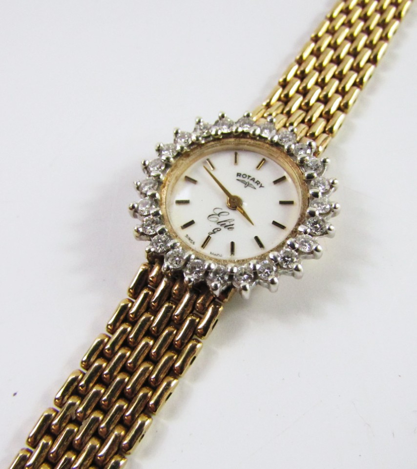 Appraisal: A ladies ct gold Rotary bracelet wristwatch with quartz movement