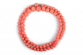 Appraisal: Single Strand Coral Bead Necklace Single strand coral bead necklace