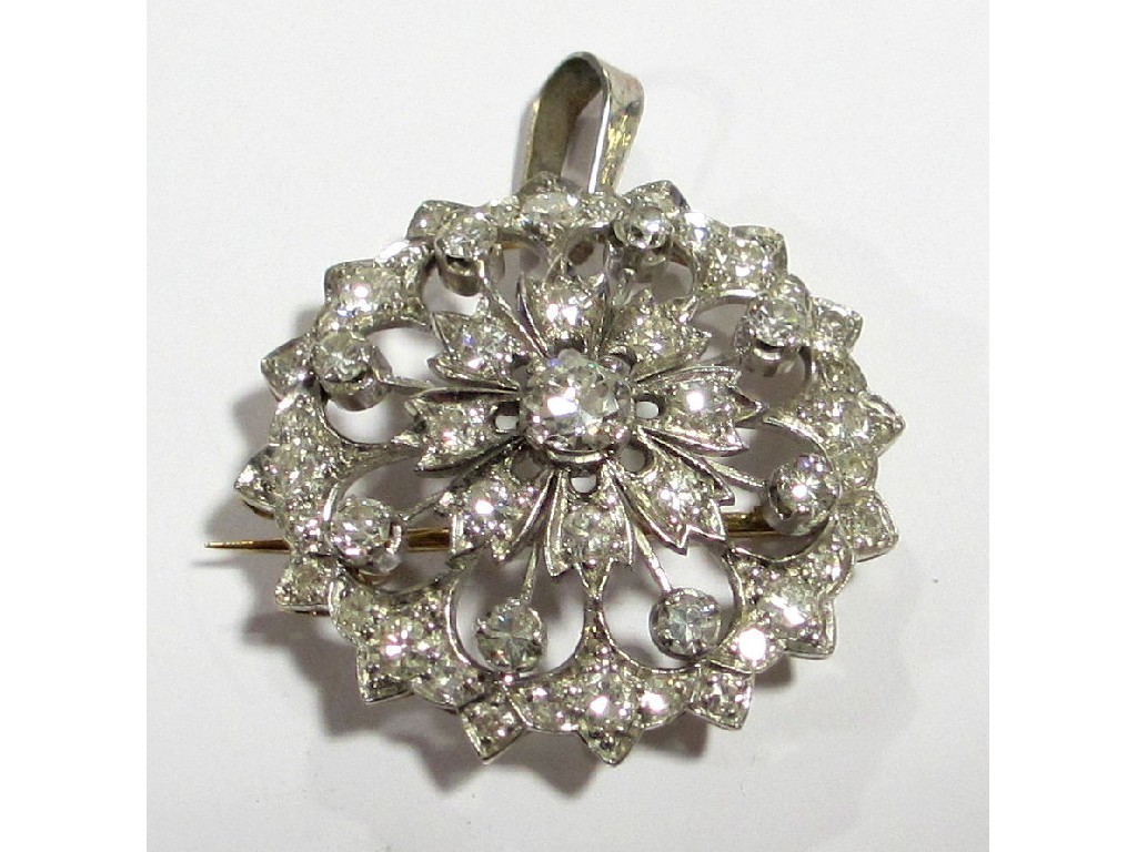 Appraisal: A late Victorian diamond snowflake brooch set throughout with round