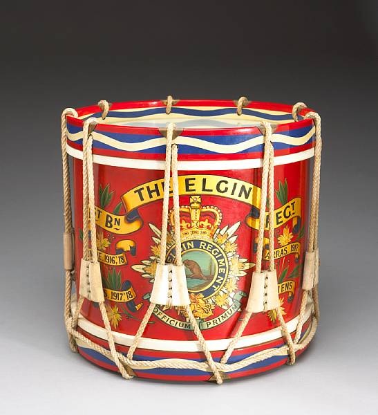 Appraisal: A Canadian regimental drum for st Battalion the Elgin Regiment