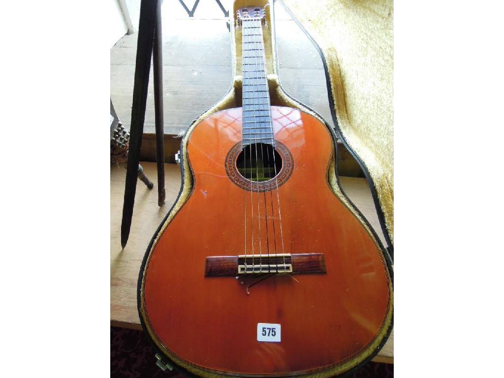 Appraisal: A Spanish classical guitar made by Kawai Japan in its