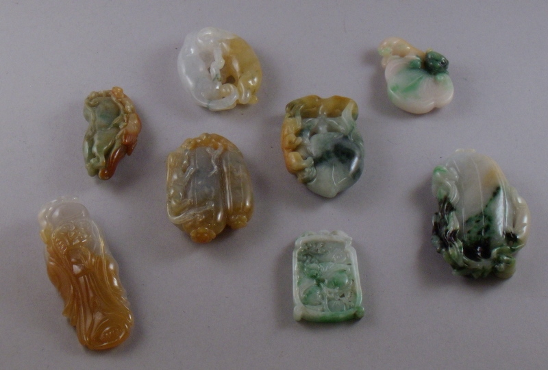 Appraisal: Eight Assorted Carved Jade Pendants and Other Items of various