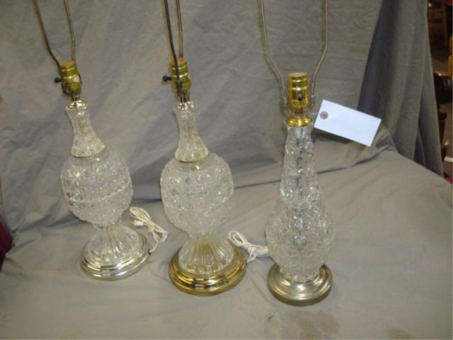 Appraisal: Cut Crystal Lamps From a Bronxville NY home Dimensions high