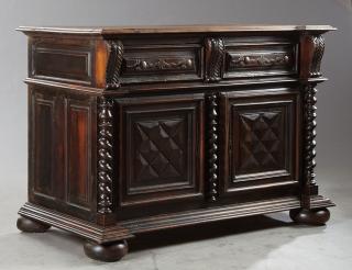 Appraisal: French Louis XIII Style Carved Walnut Sideboard c French Louis