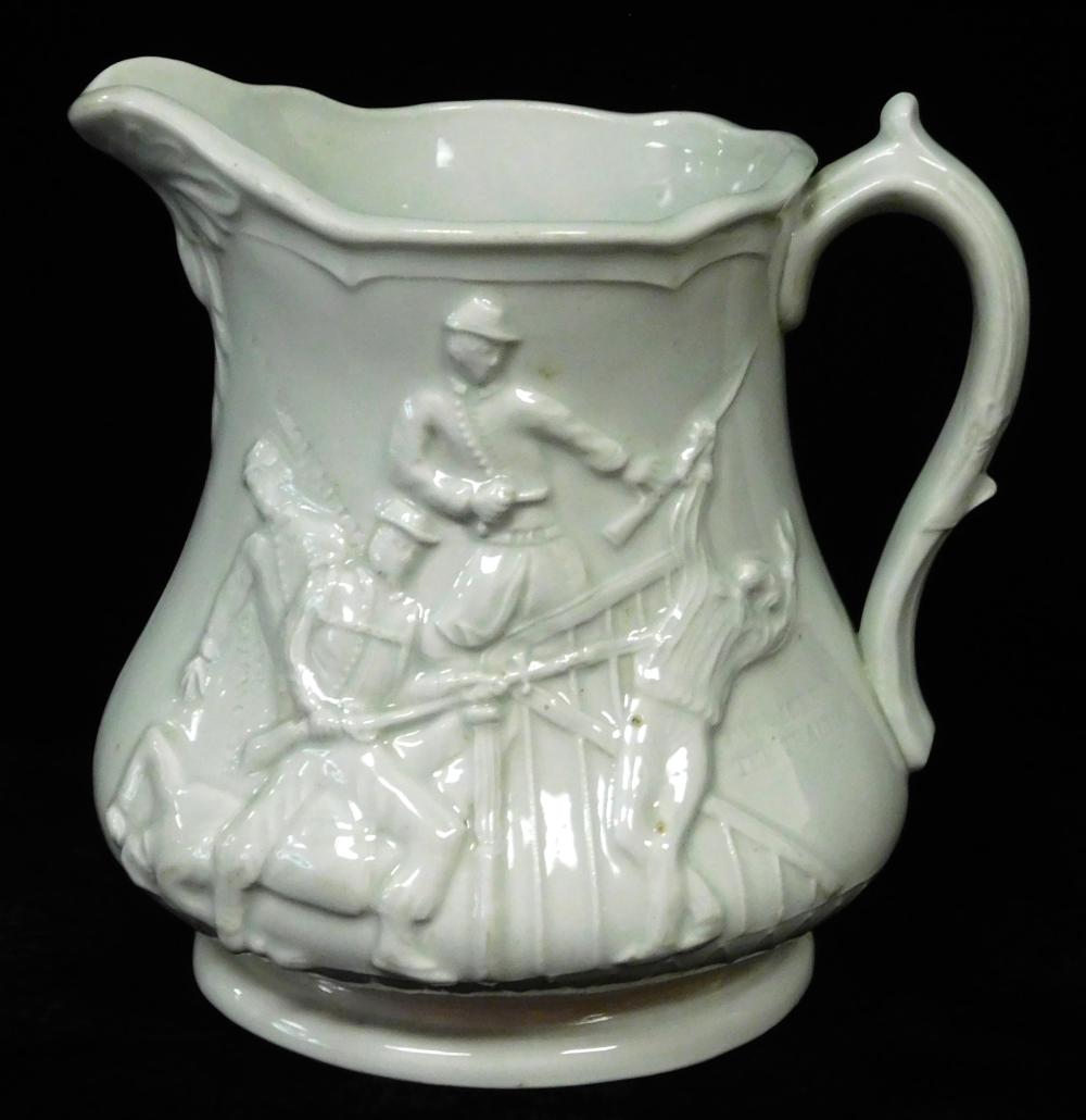 Appraisal: Colonel Elmer Ellsworth commemorative water pitcher c by Millington Astbury