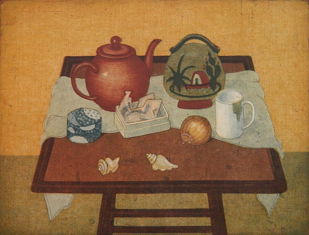 Appraisal: Phyllis Sloane etching Phyllis Sloane American - - ''Still Life