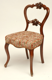 Appraisal: THREE VICTORIAN WALNUT DINING CHAIRS