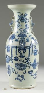 Appraisal: Chinese Blue White Porcelain Floor Vase Chinese blue and white