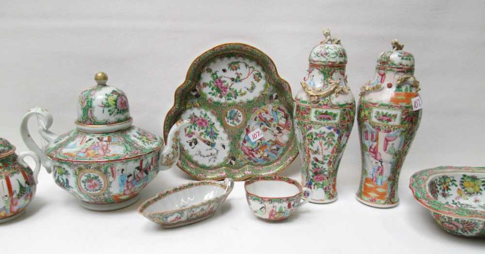 Appraisal: ASSORTED CHINESE PORCELAIN TABLEWARE twenty-five pieces mostly Rose Medallion pattern