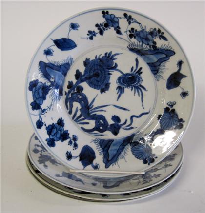 Appraisal: Four Chinese porcelain blue and white p late s qing