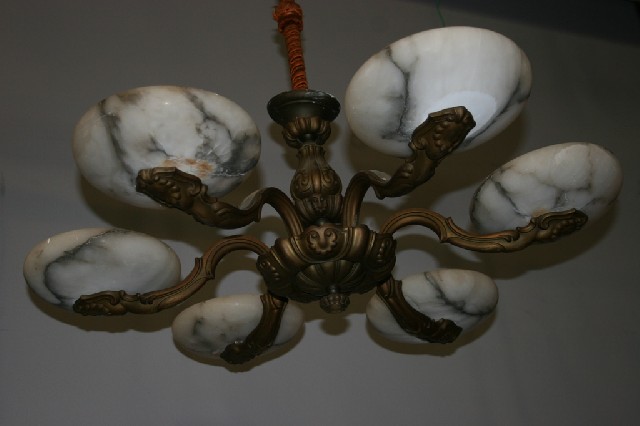 Appraisal: An alabaster chandelier