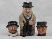 Appraisal: Three miniature Royal Doulton Toby jugs being a ''Winston Churchill''