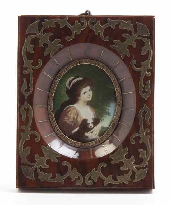 Appraisal: A Continental Portrait Miniature on Ivory depicting Lady Hamilton set