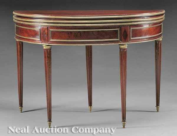 Appraisal: A Louis XVI Mahogany and Brass-Mounted Table de Jeu c