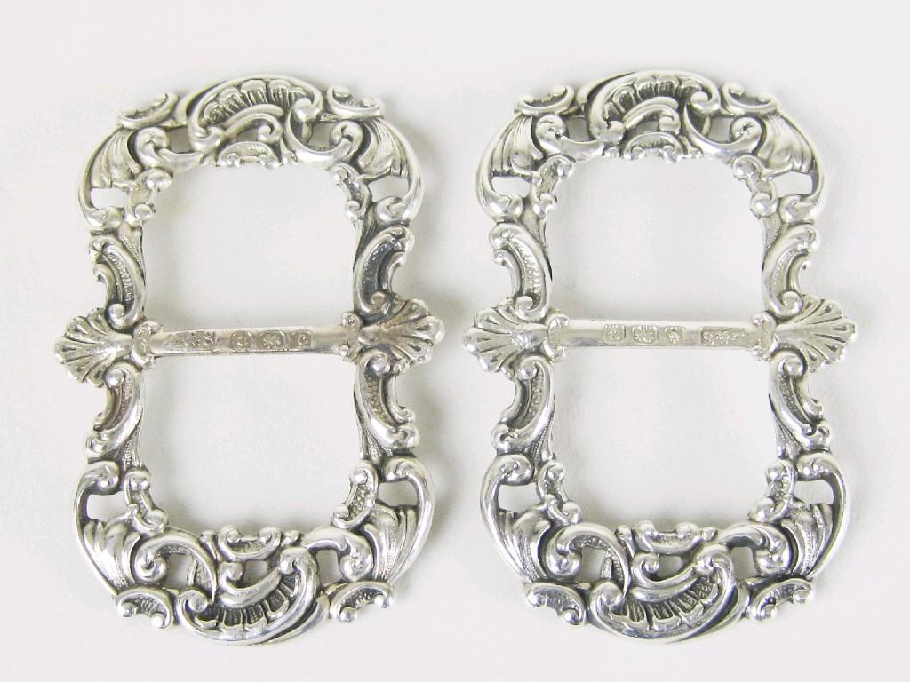 Appraisal: Pair of Georgian oblong pierced Buckles maker W H and