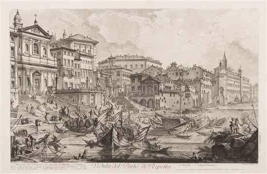 Appraisal: Giovanni Battista Piranesi Italian - Veduta del Porto di Ripetta