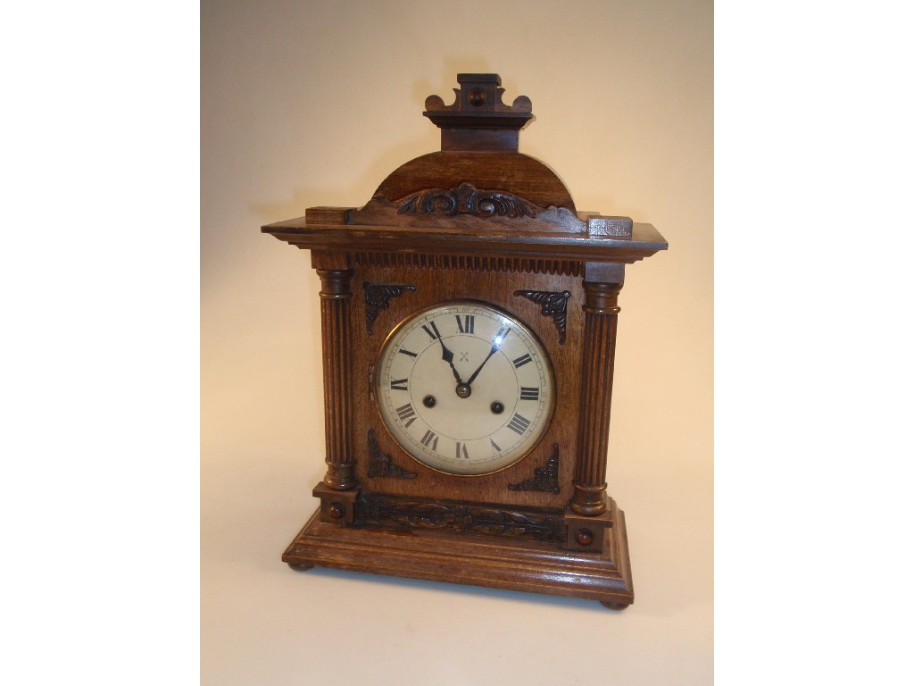 Appraisal: A late thC German mantel clock of eight-day movement striking