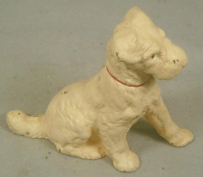 Appraisal: Cast iron doorstop free standing tan Airedale some chipping tall