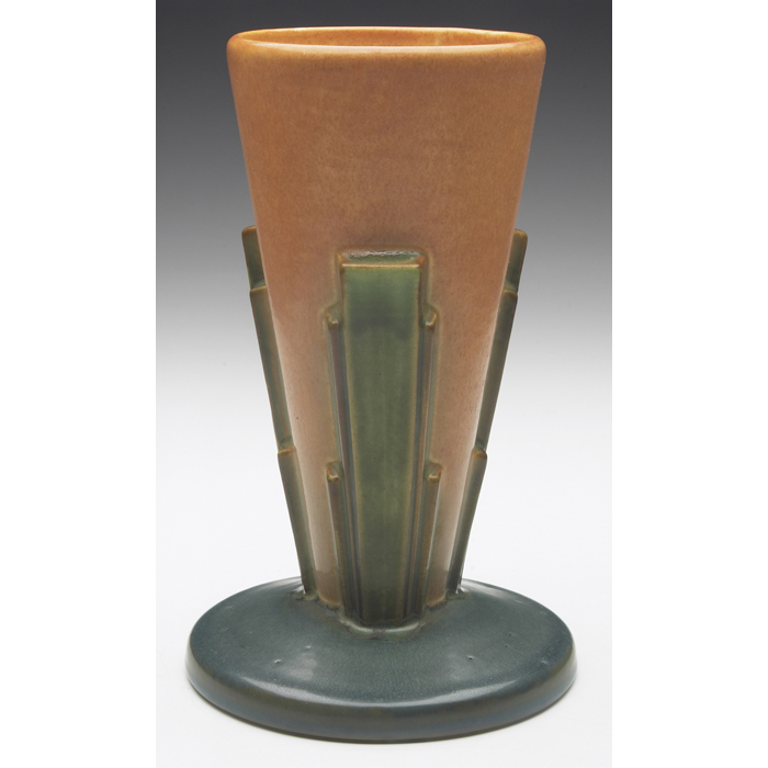 Appraisal: Roseville Futura vase flaring and footed shape in brown and