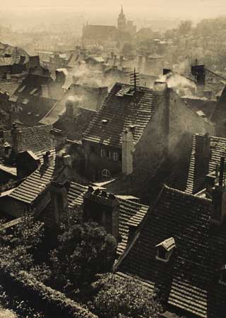 Appraisal: SUDEK JOSEF - Prague rooftops Silver print x inches x