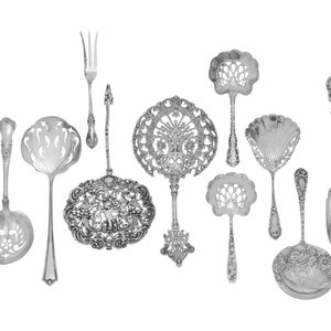 Appraisal: A Collection of Eight Silver Bonbon Spoons Various Makers Late