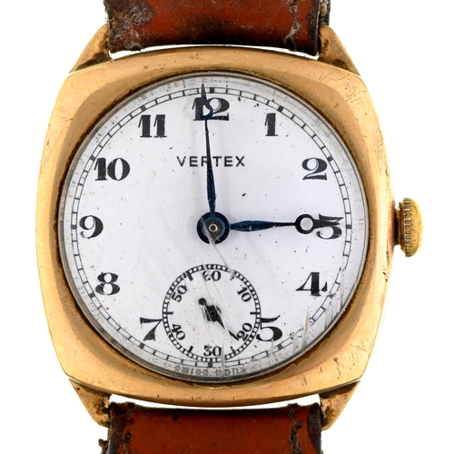 Appraisal: A Vertex ct gold cushion shaped gentleman's wristwatch calibre movement