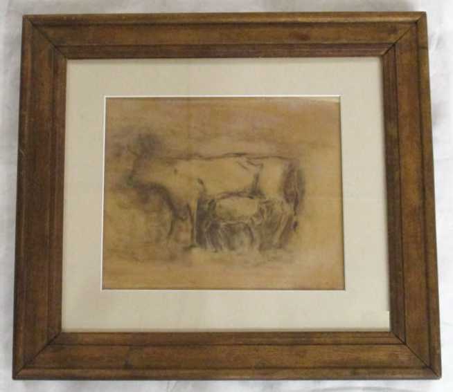 Appraisal: MARY DAVIS WATERCOLOR ON PAPER Portland Oregon - Cow with