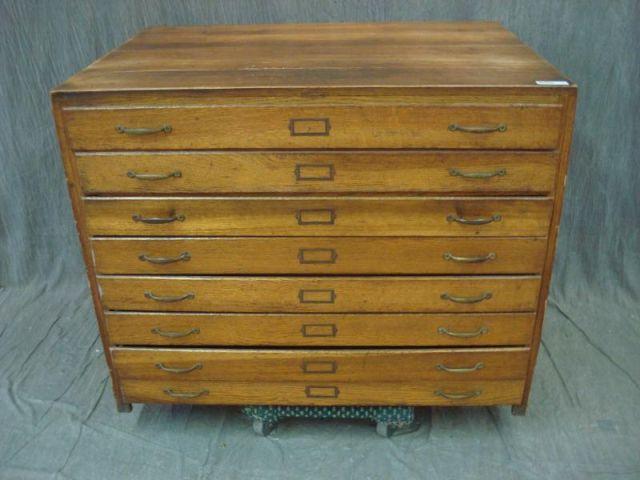 Appraisal: Victorian Multi-Drawer Architect's File Cabinet handle missing From a White