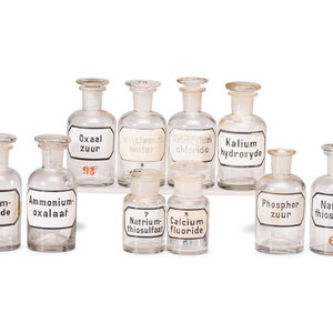 Appraisal: A Group of Advertising Paperweights and Glass Apothecary Bottles fourteen