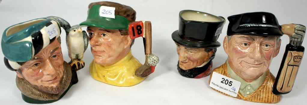 Appraisal: Royal Doulton Small Character Jugs The Golfer D The Falconer