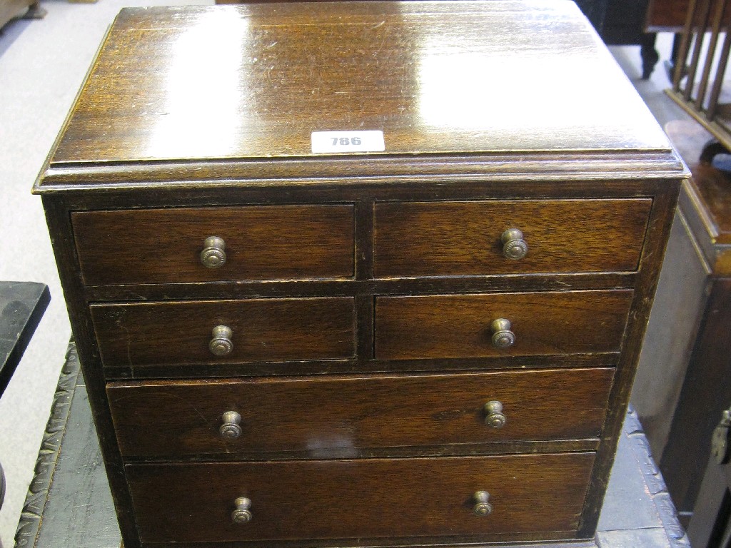 Appraisal: Miniature mahogany four over two chest of drawers