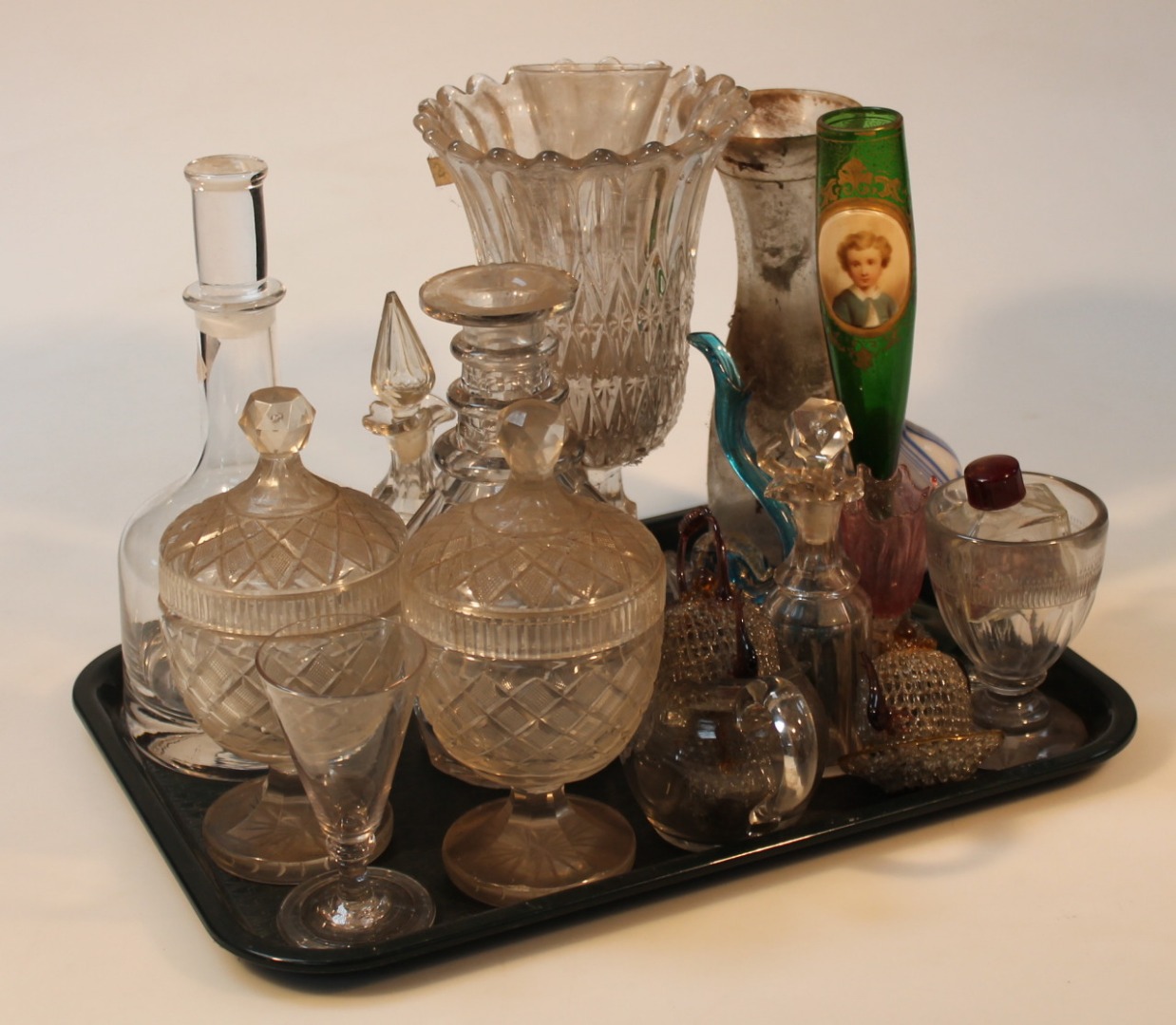 Appraisal: Various glassware and crystal to include a pair of lidded