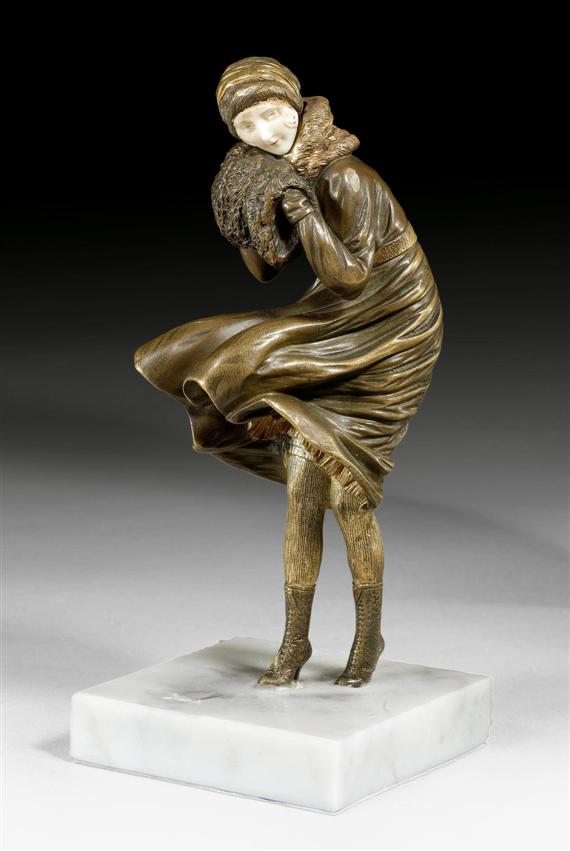 Appraisal: CHIPARUS DEMETER H - SCULPTURE The Squall circa Bronze and