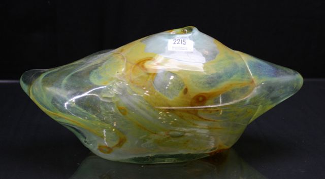 Appraisal: Sam Herman blown glass organic vase dated SA cm wide