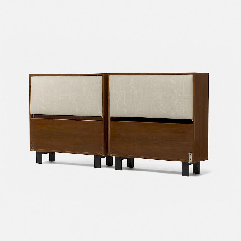 Appraisal: George Nelson Associates twin-sized headboards model pair George Nelson Associates