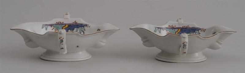 Appraisal: PAIR OF MEISSEN SILVER-FORM KAKIEMON DOUBLE-LIPPED SAUCE BOATS Circa each