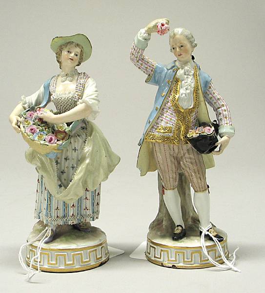 Appraisal: A pair of Meissen porcelain figures of a gardener and