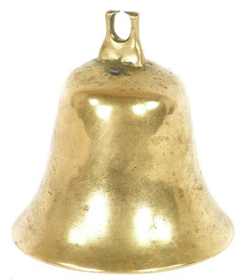 Appraisal: A bell metal bell the interior cast a bird and