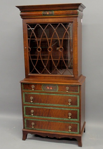 Appraisal: Hepplewhite style mahogany bookcase by Rockford Colonial Desk Co h